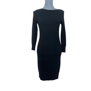 Michael Kors Women Pure Cashmere Knit Sweater Dress Long Sleeve Black XS